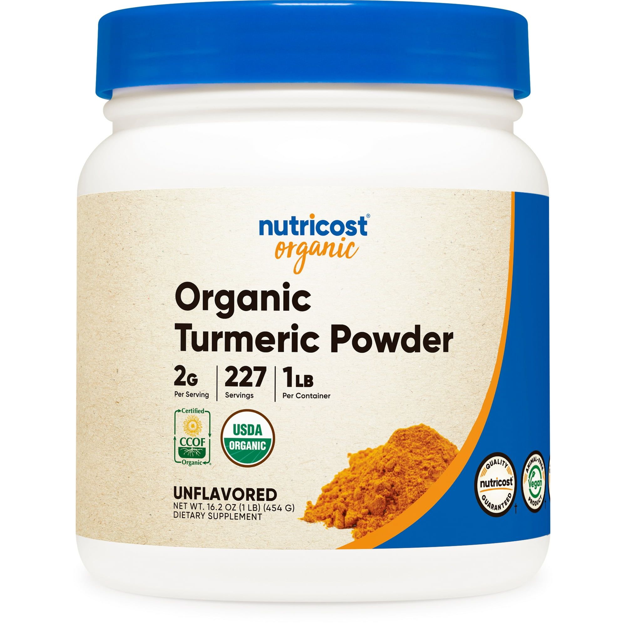 Nutricost Organic Turmeric Root Powder 1 LB Certified USDA Organic, Food Grade Herbal Supplement