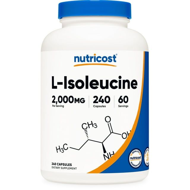 Nutricost L Isoleucine 2000mg per Serving, 240 Capsules (60 Servings) Supplement