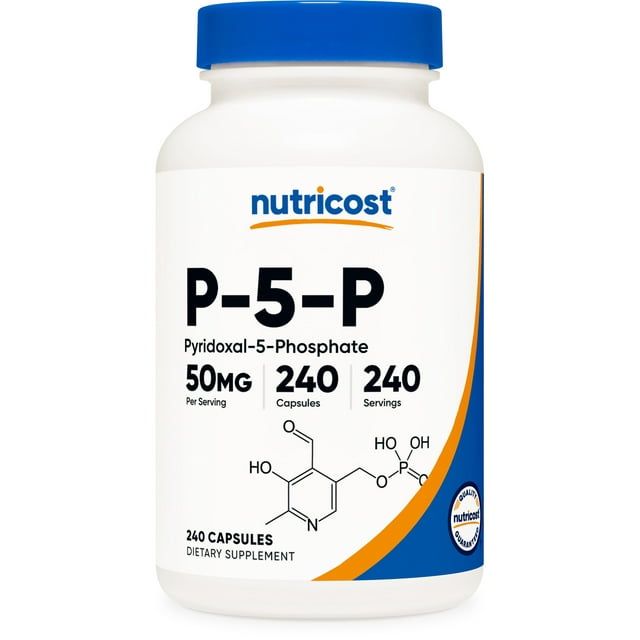 Nutricost P5P Vitamin B6 Supplement 50mg, 240 Capsules (Pyridoxal 5 Phosphate)