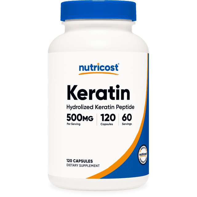 Nutricost Keratin Hydrolized Peptide Capsules 120 Capsules (500mg each) Non GMO, Gluten Free Formula