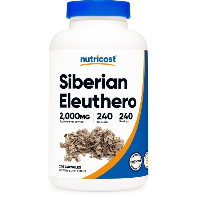 Nutricost Siberian Eleuthero 500mg, 240 Capsules Gluten Free & Non GMO Supplement
