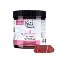 Koi Complete Full Spectrum CBD + D9 THC Gummies Pomegranate, 5mg THC, 25mg CBD - 30 Count