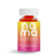 nama Euphoria Pink Lemonade Gummies, 10mg THC per gummy, 20 Count