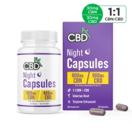 CBDfx CBD + CBN Night Capsules For Sleep 1:1 Ratio 900mg - 60 Count