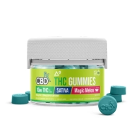 CBDfx Delta-9 THC Gummies + CBD: Magic Melon Sativa – High Potency - 40 Count - 10mg THC, 30mg CBD