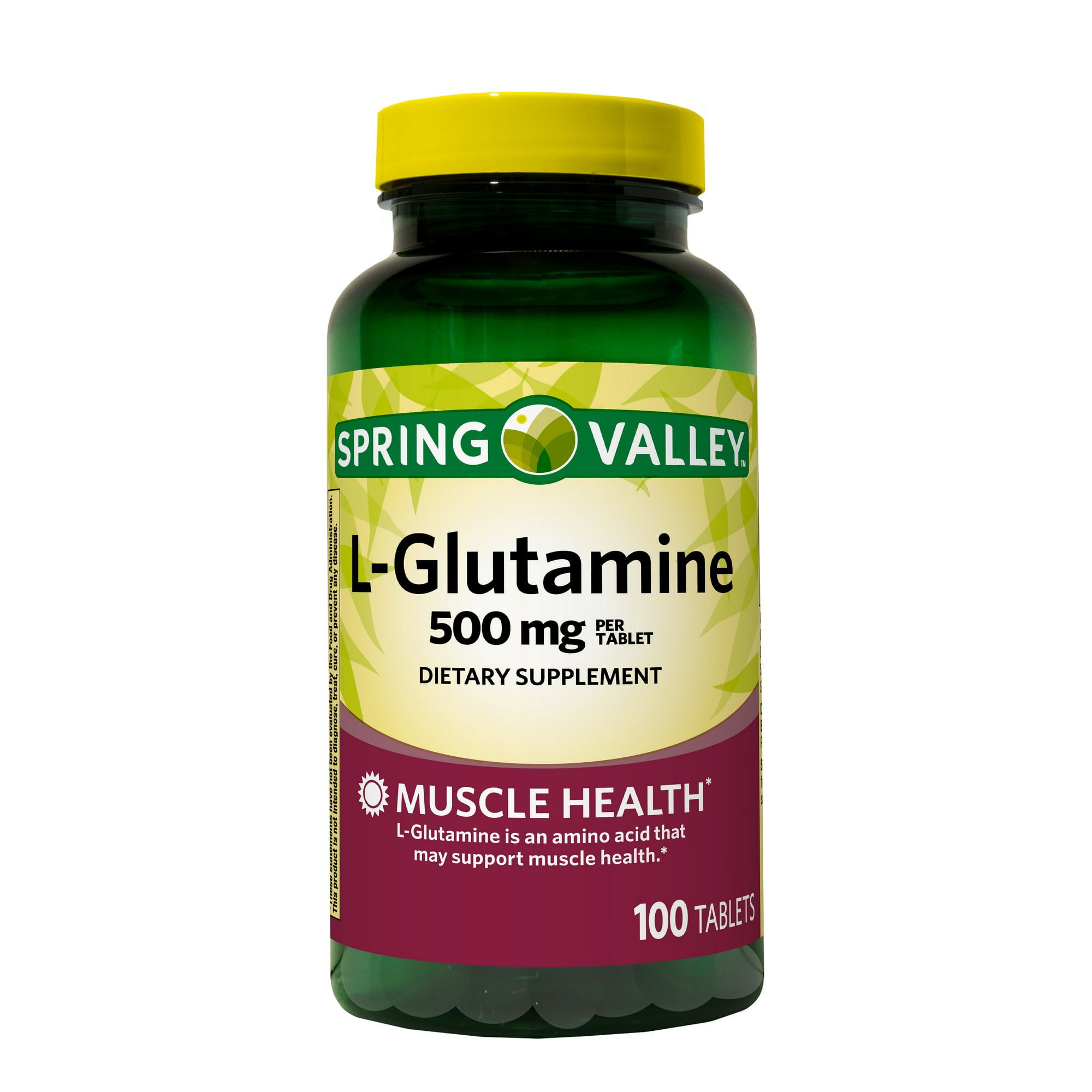 Spring Valley L Glutamine Tablets Dietary Supplements, 500 mg, 100 Count