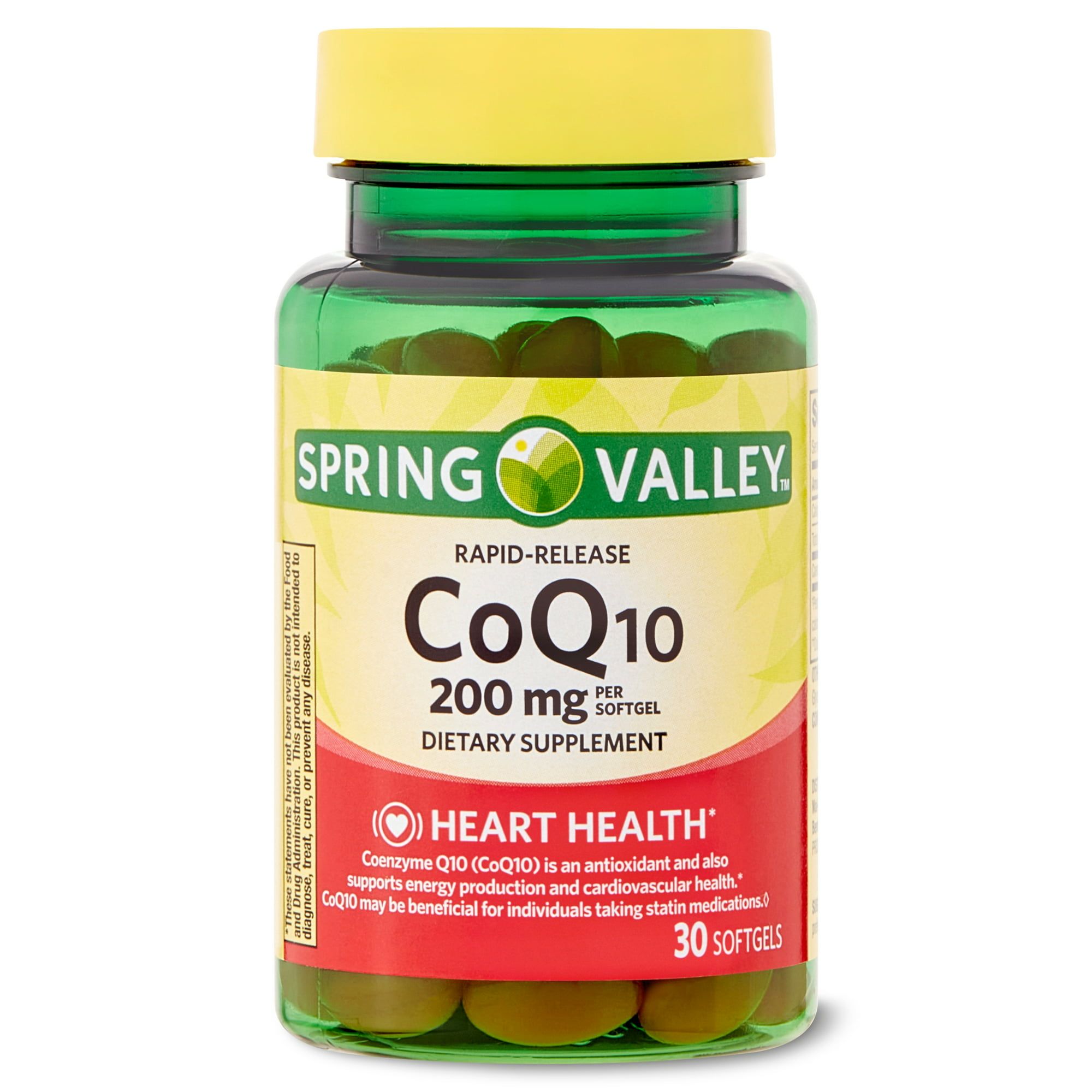 Spring Valley Rapid Release CoQ10 Dietary Supplement, 200 mg, 30 Count
