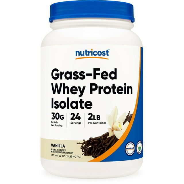 Nutricost Grass Fed Whey Protein Isolate Powder (Vanilla) 2LBS Protein