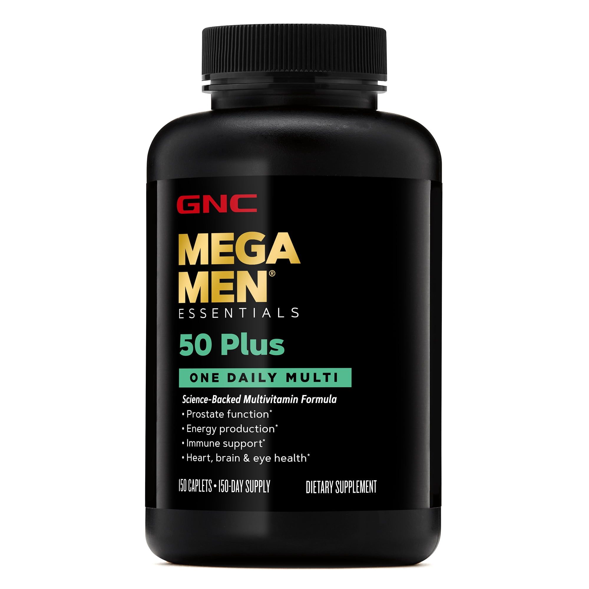 GNC Mega Men® 50 Plus One Daily Multivitamin Value Size, 150 Tablets, Vitamin and Minerals for Males 50 and over