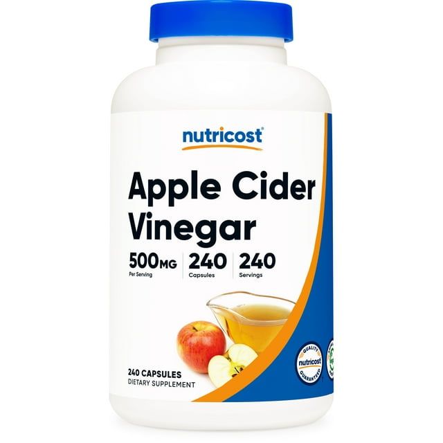 Nutricost Apple Cider Vinegar 500mg, 240 Capsules Vegetarian and Non GMO