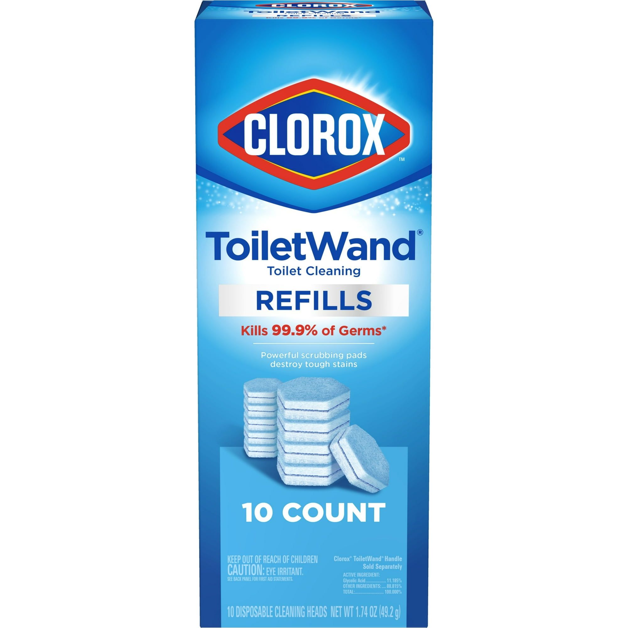 Clorox ToiletWand Disinfecting Refills, Disposable Wand Heads 10 ct