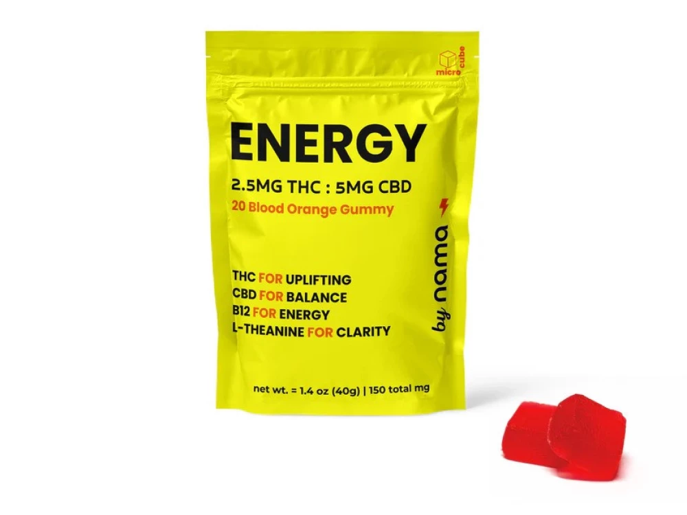 nama Energy Gummies, Blood Orange, 5mg CBD, 2.5mg THC, 20 Count