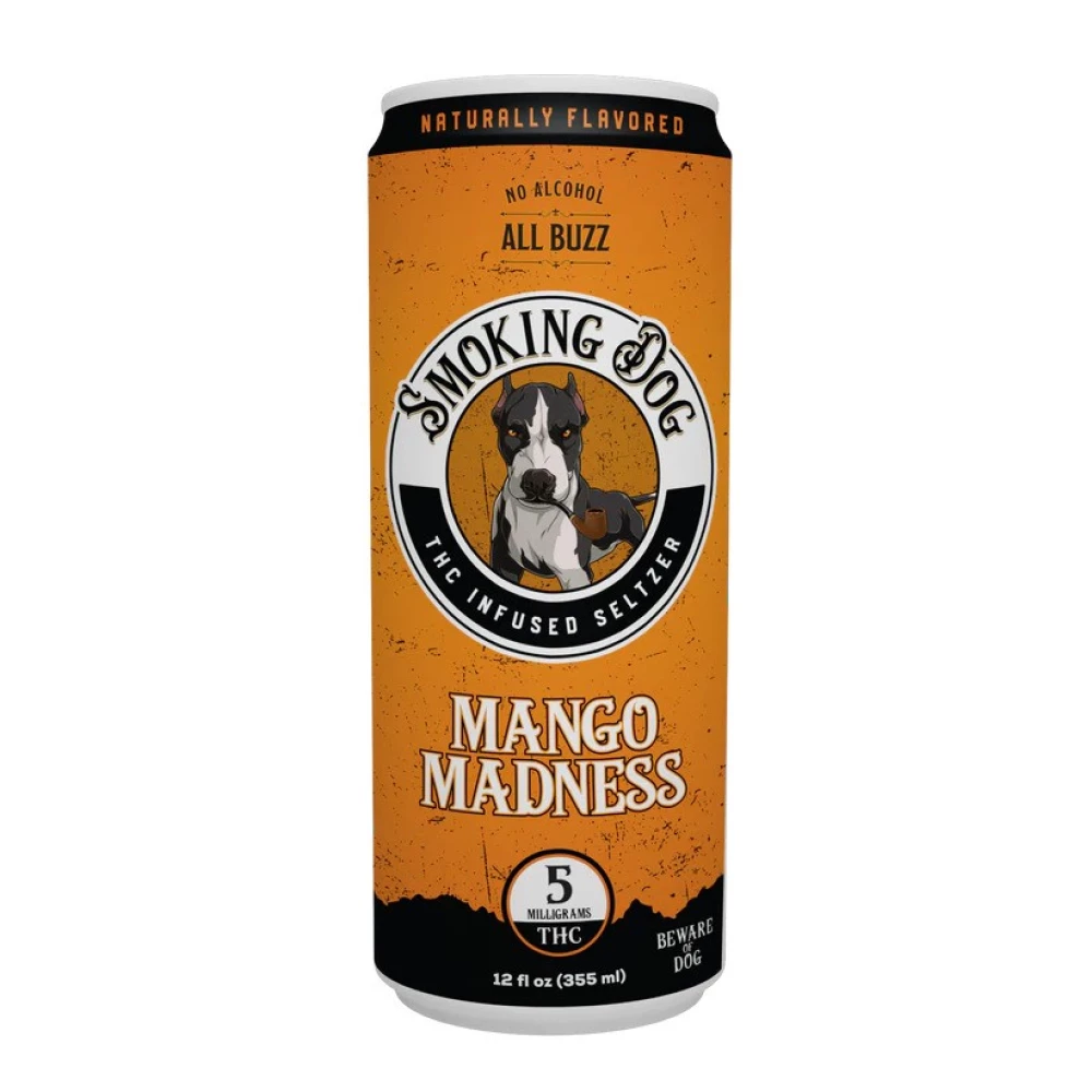 Smoking Dog THC Infused Seltzer Mango Madness - 5mg - 12 Pack