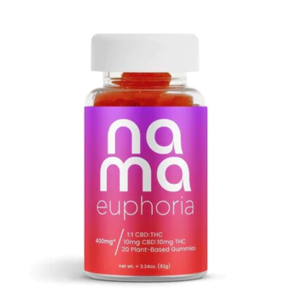 nama Euphoria Sour Gummies, 10mg CBD, 10mg THC, 20 Count