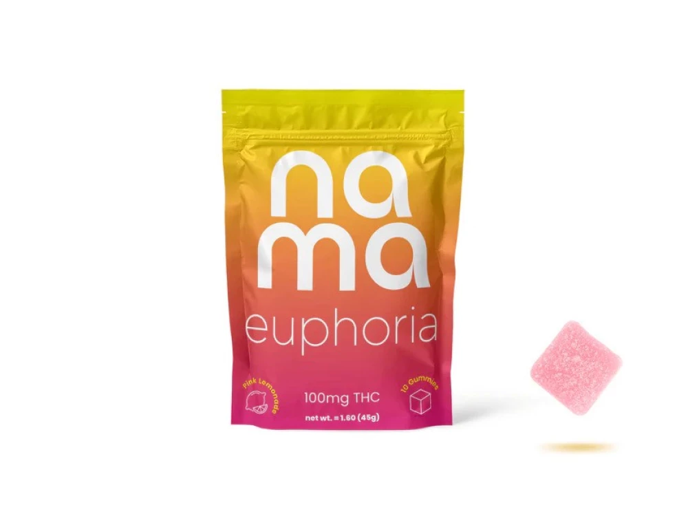 nama Euphoria Pink Lemonade Gummies, 10mg THC per gummy, 10 Count