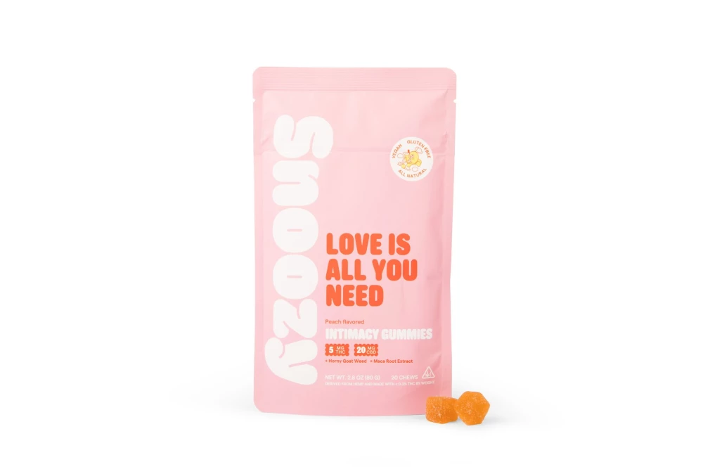 Snoozy Love Is All You Need: Intimacy Gummies - 5mg THC, 20mg CBD, 40 Count