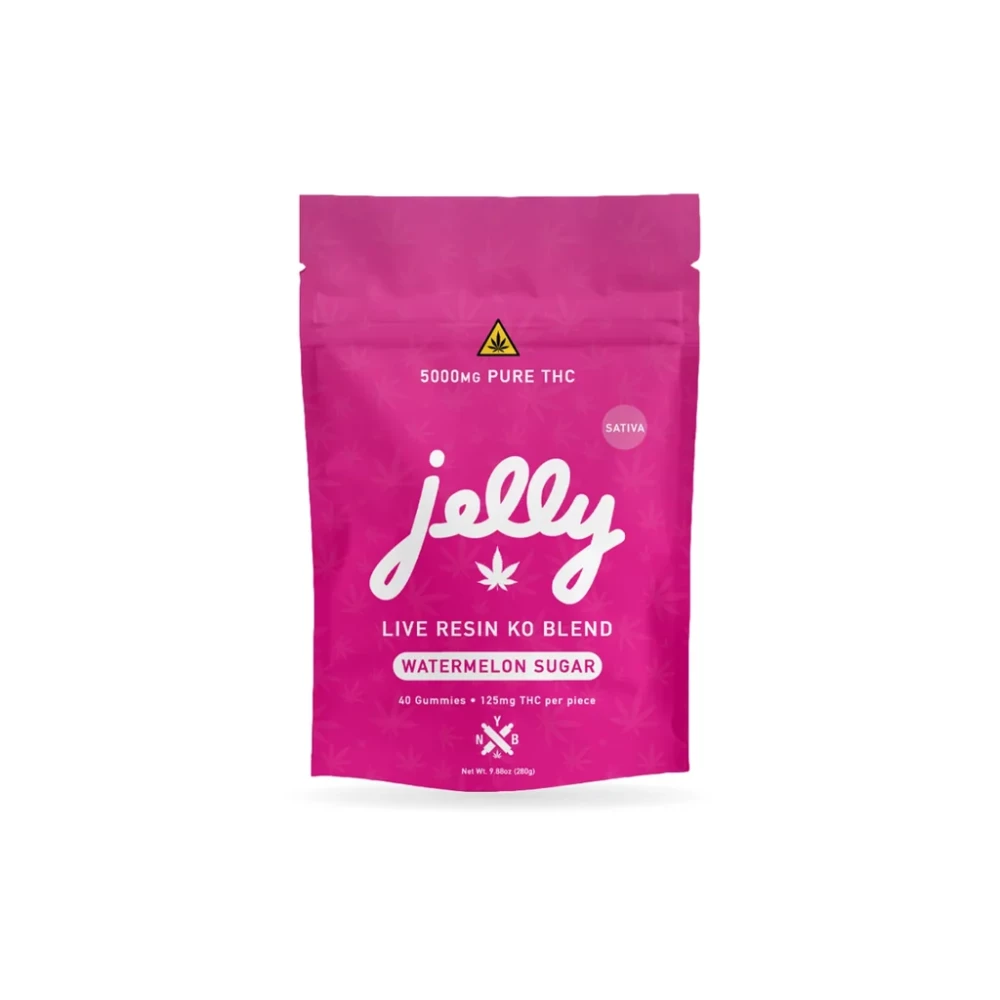 Highest Goods Jelly KO Blend 5000mg THC Live Resin Gummies - Watermelon Sugar - 40ct Bag