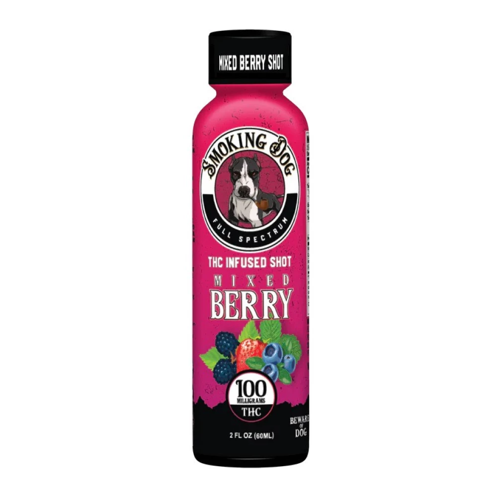 Smoking Dog THC Shot 100mg - Mixed Berry 100mg THC - 6 Pack