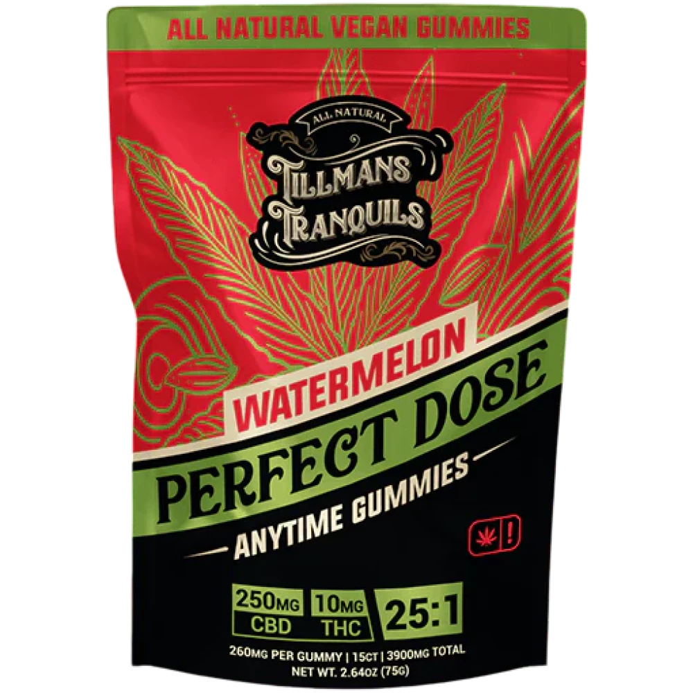 Tillmans Tranquils Euphoria Gummies - 15 count,  250mg  CBD,  10mg THC