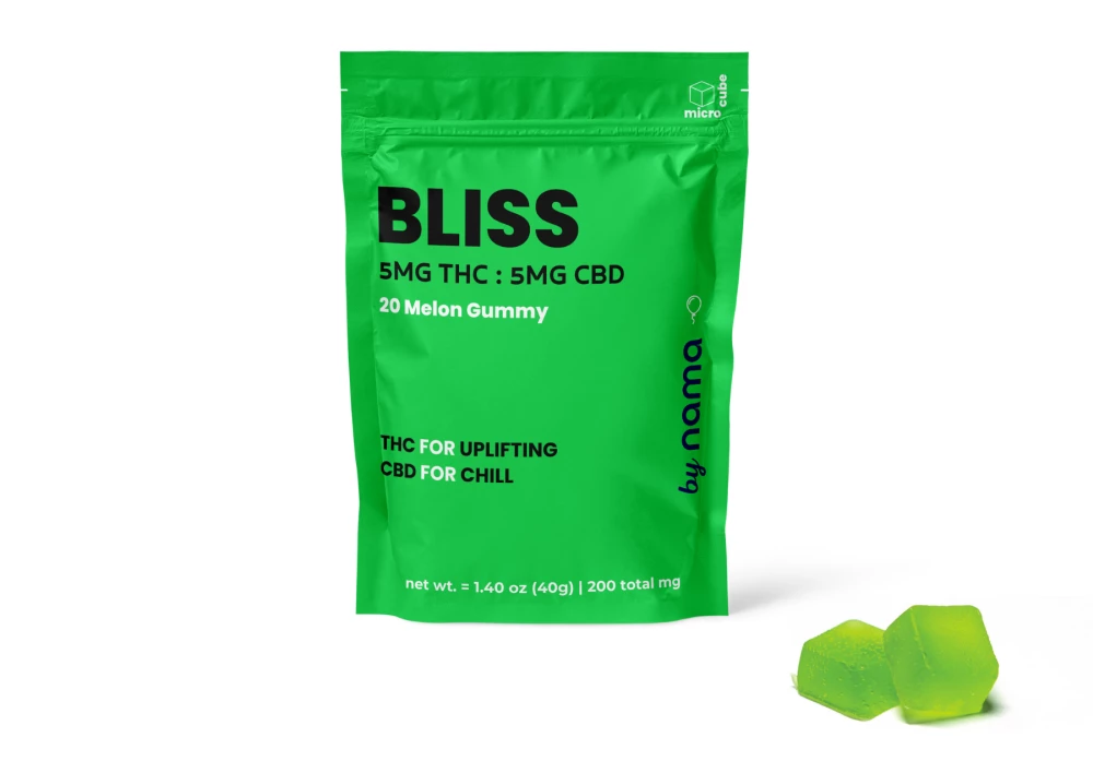 nama 1:1 CBD (+THC) Bliss Melon Gummies, 5mg CBD, 5mg THC, 20 Count