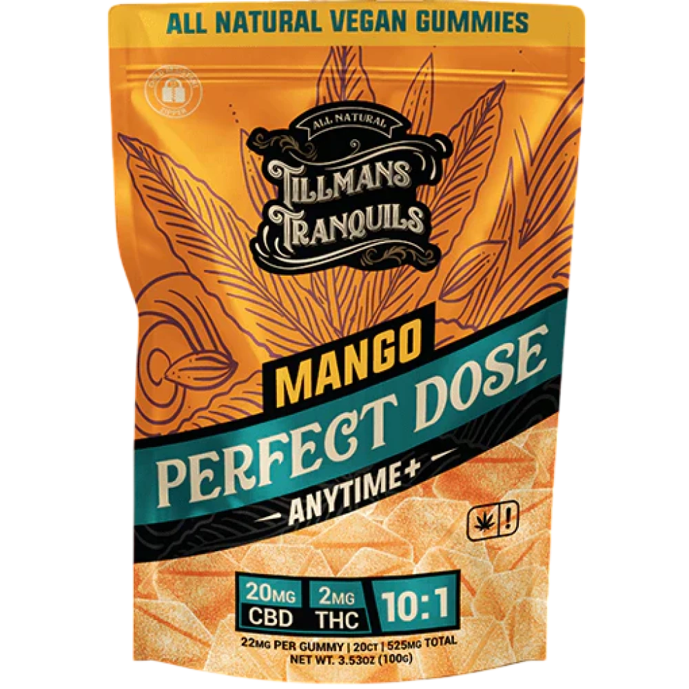 Tillmans Tranquils Relax Gummies Mango - 20 Count, 20mg CBD,  2mg THC