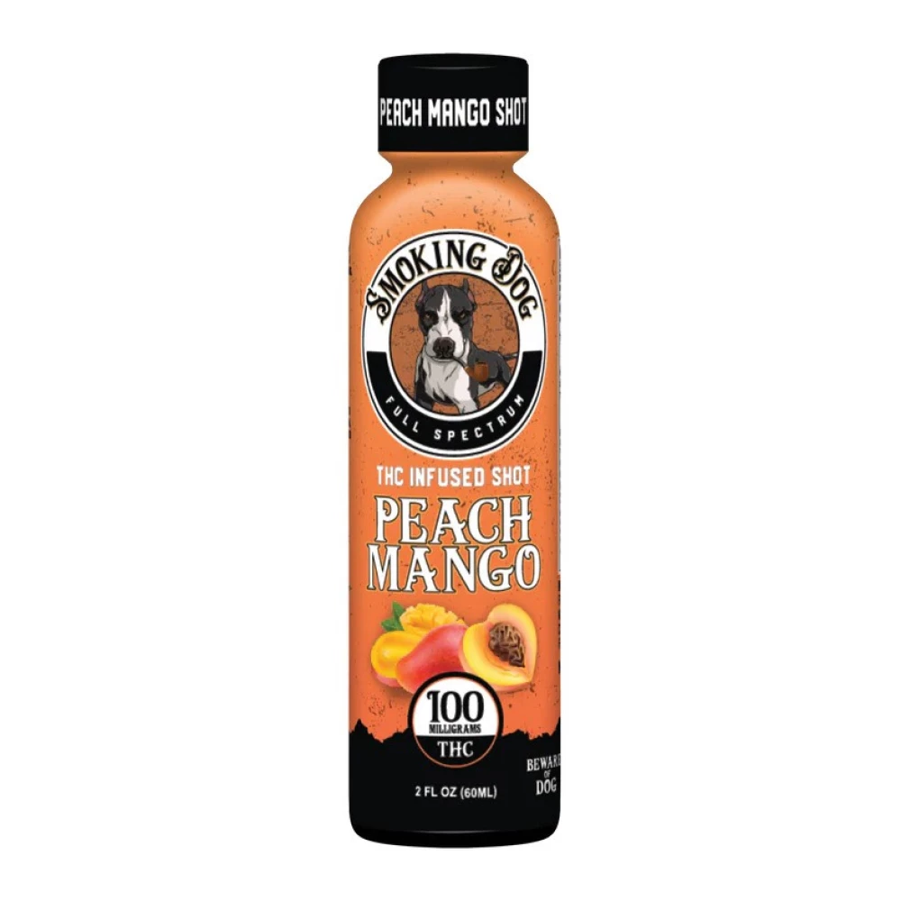 Smoking Dog THC Shot 100mg - Peach Mango 100mg THC - 6 Pack