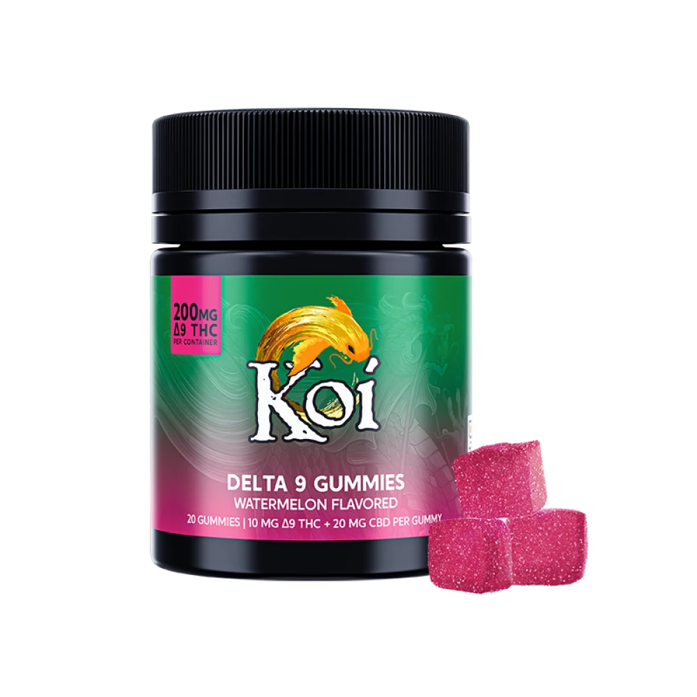 Koi Delta 9 THC Gummies Watermelon, 10mg THC, 20mg CBD - 20 Count
