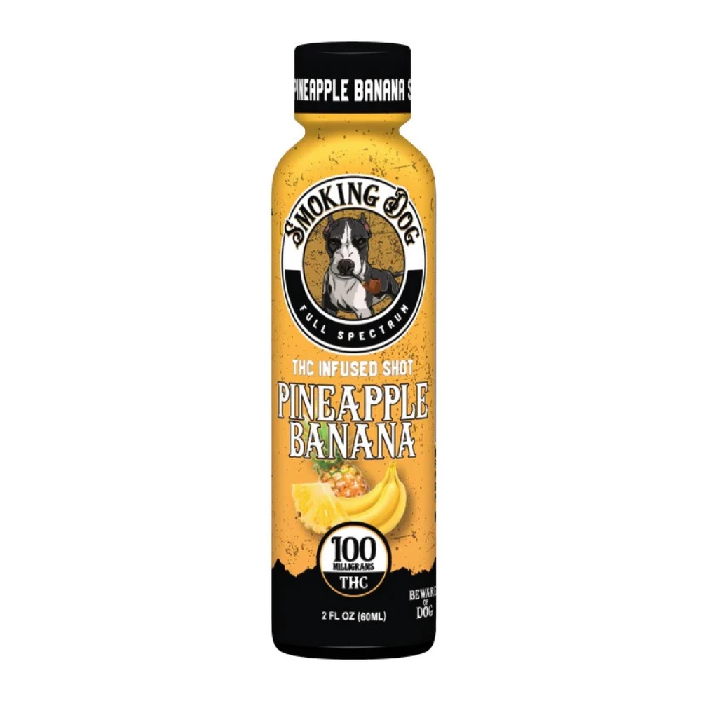 Smoking Dog THC Shot 100mg - Pineapple Banana Berry 100mg THC - 6 Pack