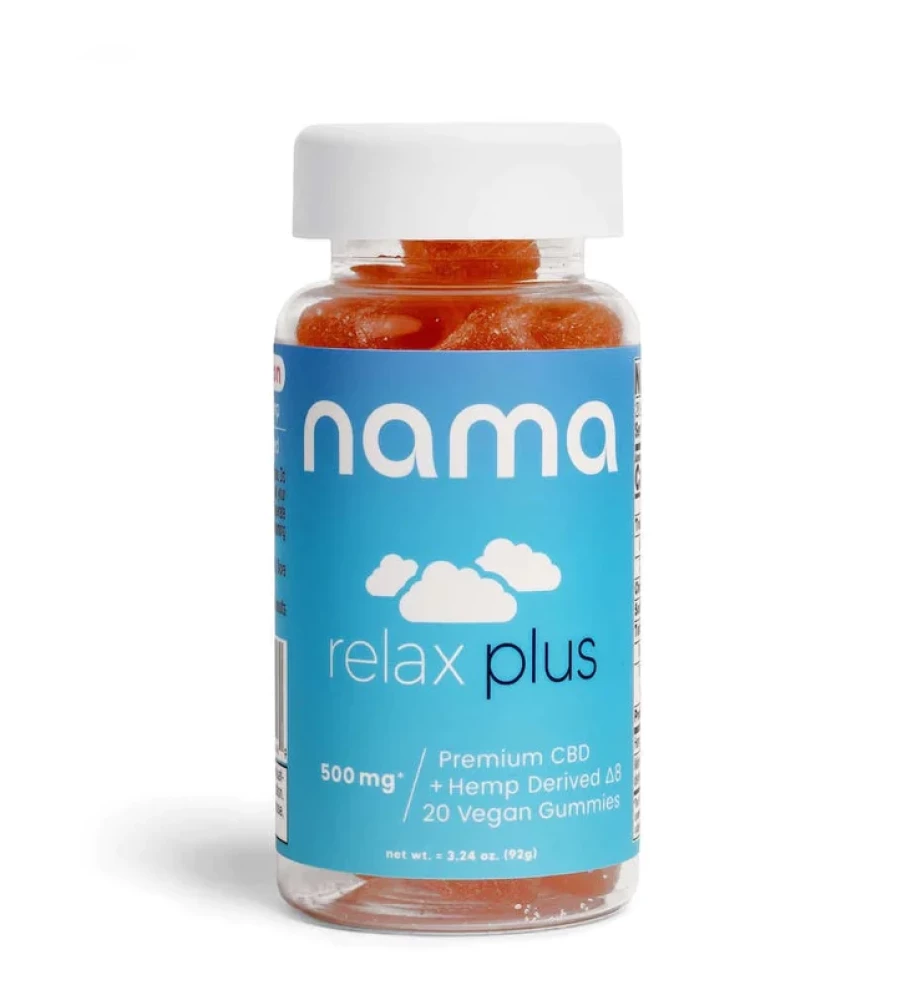 nama Relax Plus Gummies, 5mg THC, 25mg CBD, 20 Count