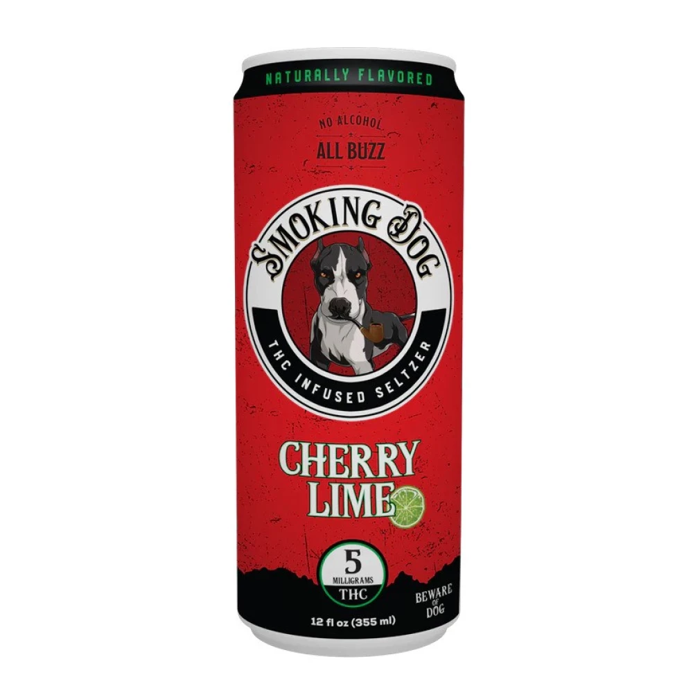 Smoking Dog THC Infused Seltzer Cherry Lime - 5mg - 12 Pack