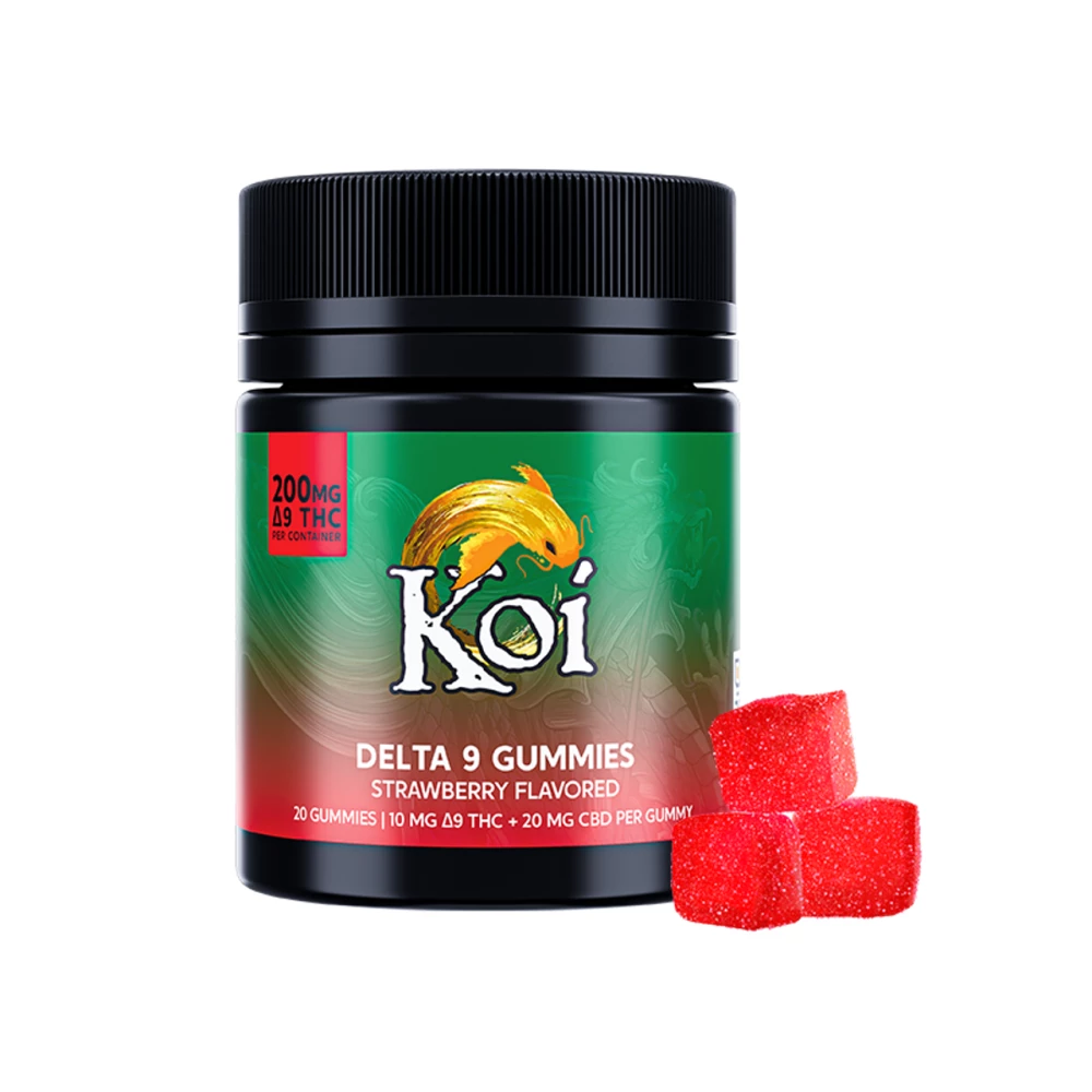 Koi Delta 9 THC Gummies Strawberry, 10mg THC, 20mg CBD - 20 Count