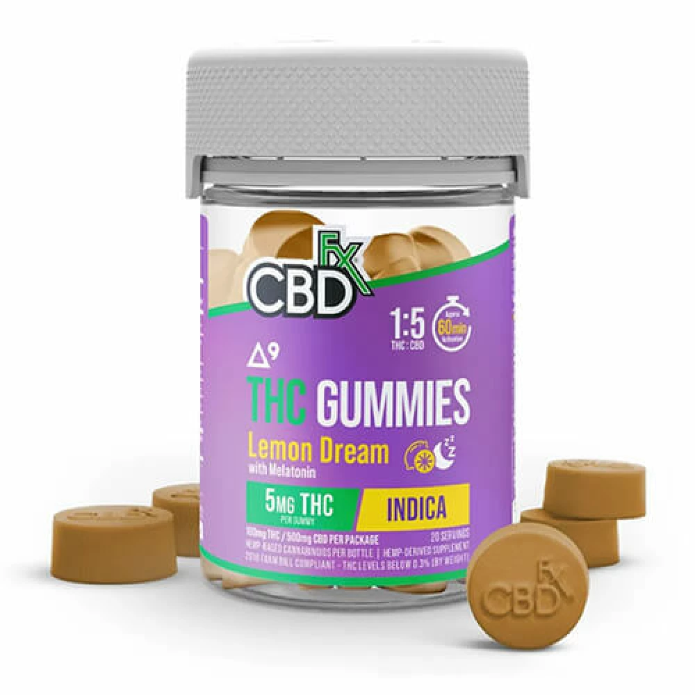 CBDfx Delta-9 THC Gummies + CBD: Lemon Dream 20 Count - 5mg THC, 25mg CBD