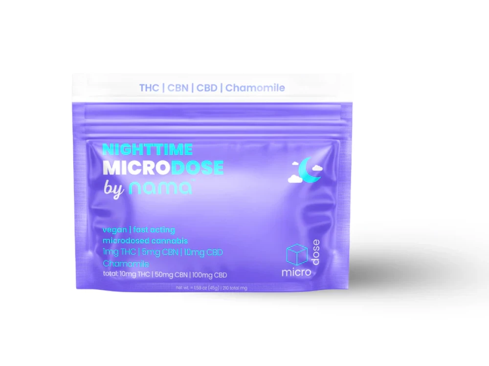 nama Nighttime Microdosed THC Gummies with Chamomile - 1mg THC | 5mg CBN | 10mg CBD - 20 Count