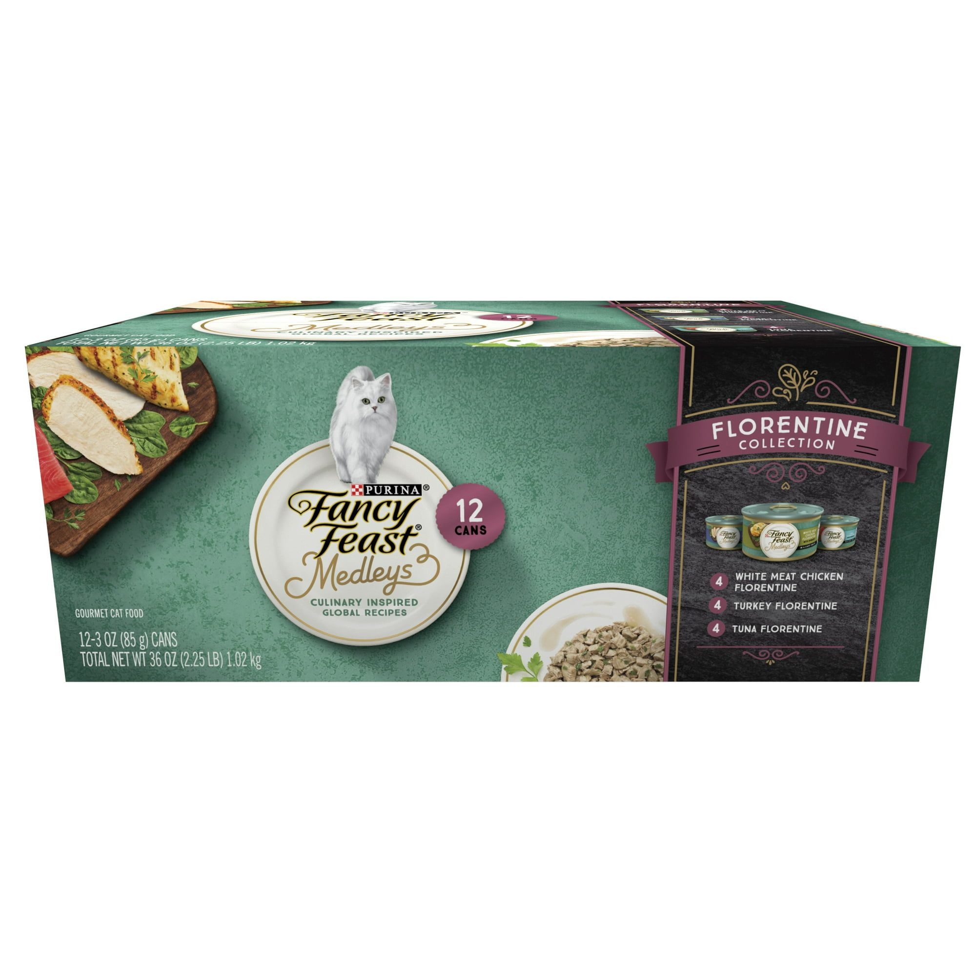 Purina Fancy Feast Medleys Florentine Collection Wet Cat Food Variety Pack, 3 oz Cans (12 Pack)