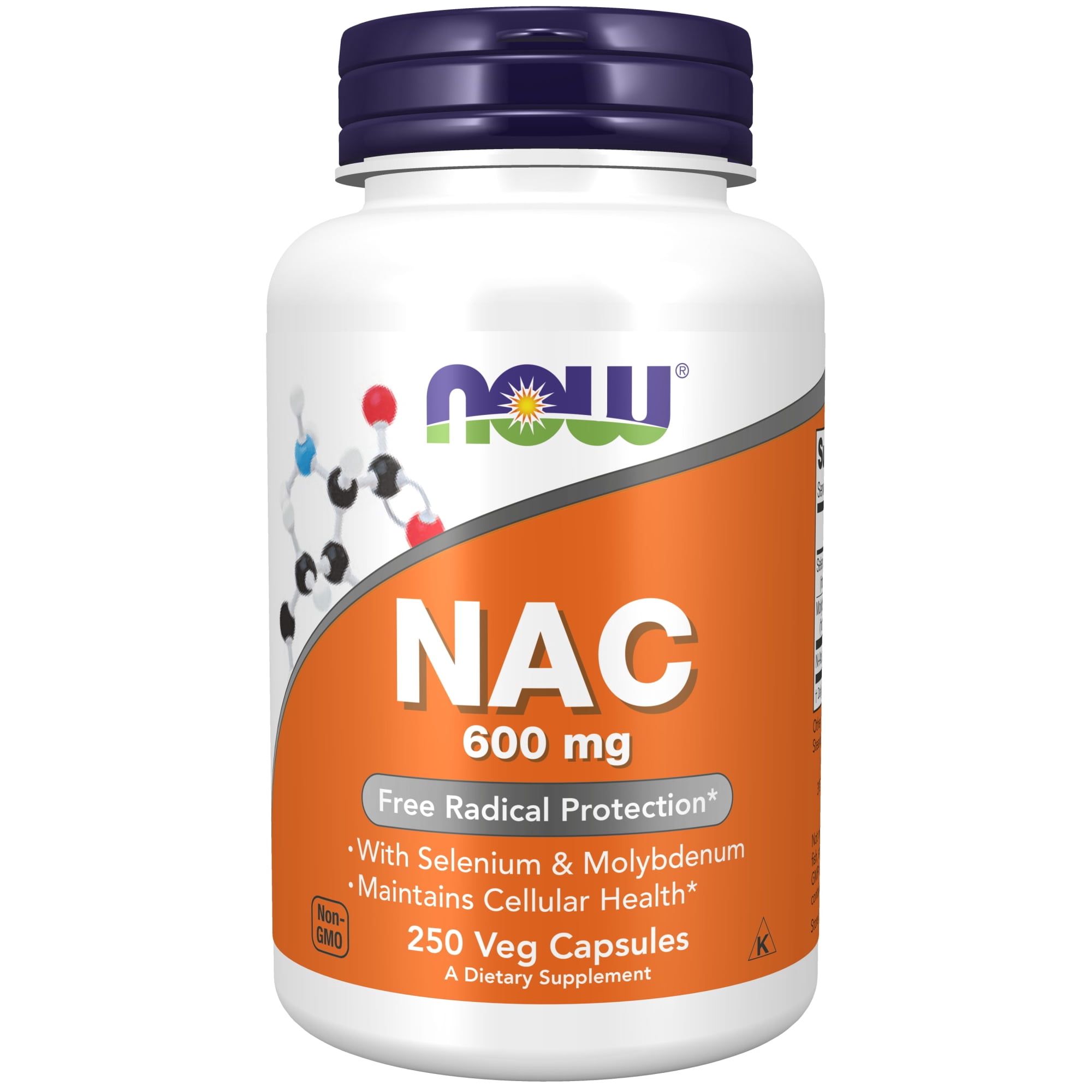 NOW Supplements, NAC (N Acetyl Cysteine) 600 mg with Selenium & Molybdenum, 250 Veg Capsules