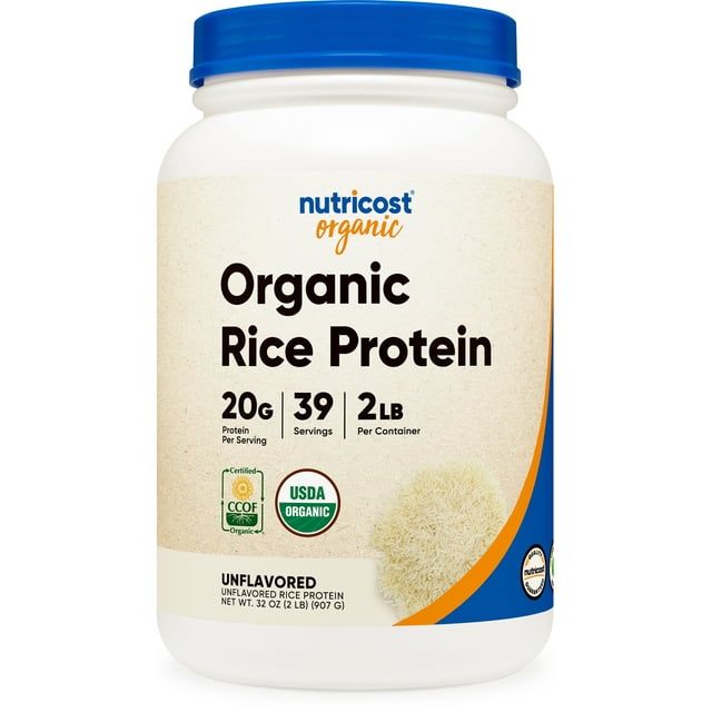 Nutricost Organic Rice Protein Powder 2LBS (Unflavored) Non GMO, Gluten Free