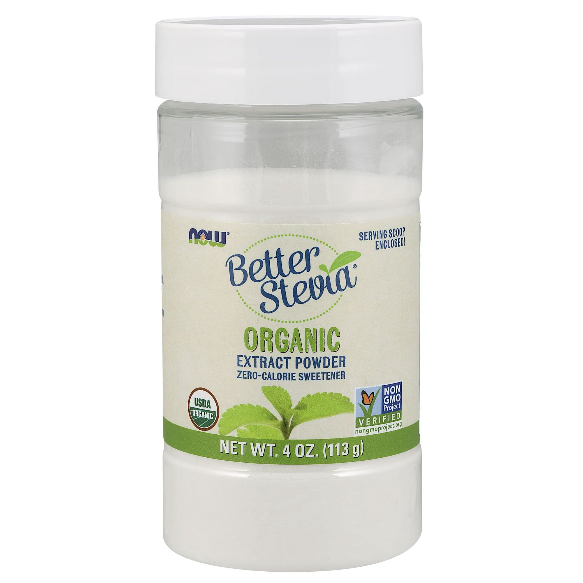 NOW Foods BetterStevia Organic Zero Calorie Extract Powder, Keto Friendly, Suitable for Diabetics, No Erythritol, 4 Ounce