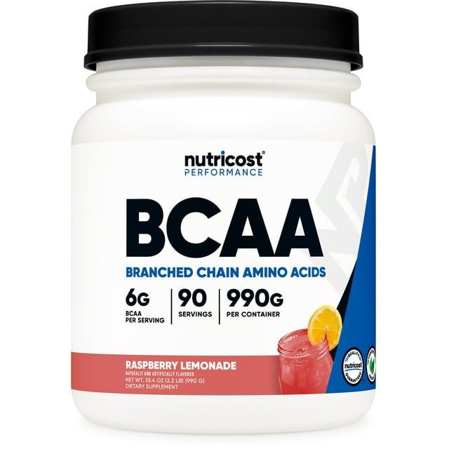 Nutricost BCAA Powder 2:1:1 (Raspberry Lemonade) 90 Servings Amino Acids