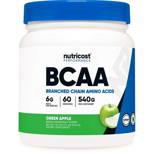 Nutricost BCAA Powder 2:1:1 (Green Apple), 60 Servings Non GMO Supplement