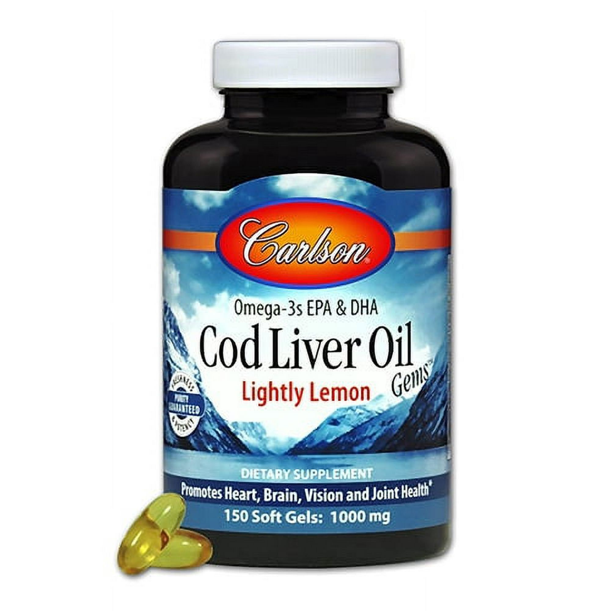 Carlson Labs Carlson Cod Liver Oil, Lightly Lemon, 150 Soft Gels