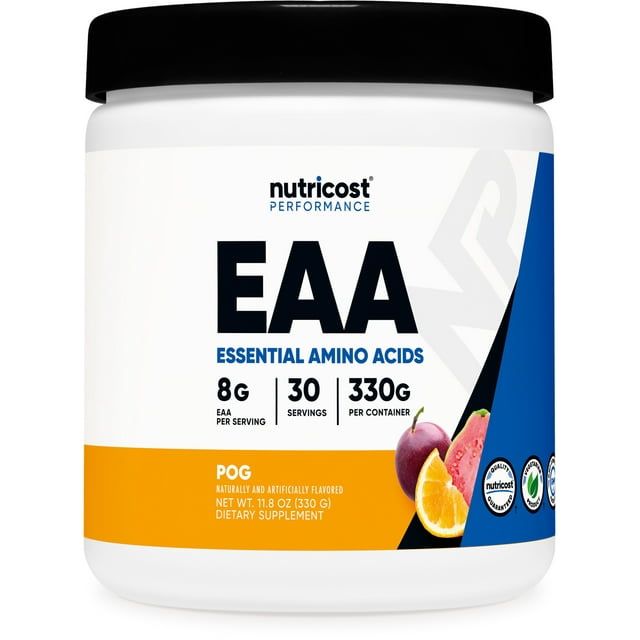 Nutricost EAA Supplement Powder 30 Servings Passion Fruit, Orange, and Guava (POG)