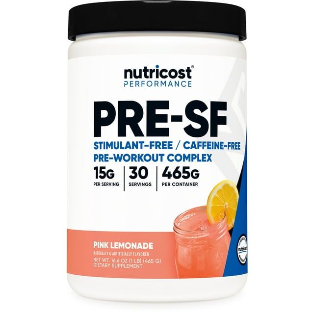 Nutricost Stim Free Pre Workout Supplement Powder, 30 Servings (Pink Lemonade)