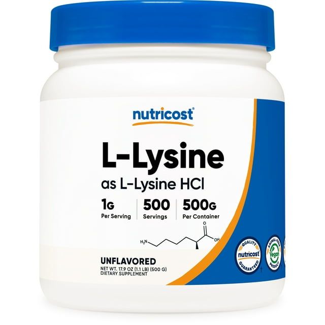 Nutricost L Lysine Powder 500 Grams Pure, Non GMO, Gluten Free Supplement