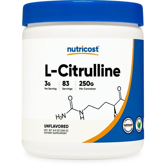 Nutricost Pure L Citrulline (Base) Powder 250 Grams Vegetarian Health Supplement