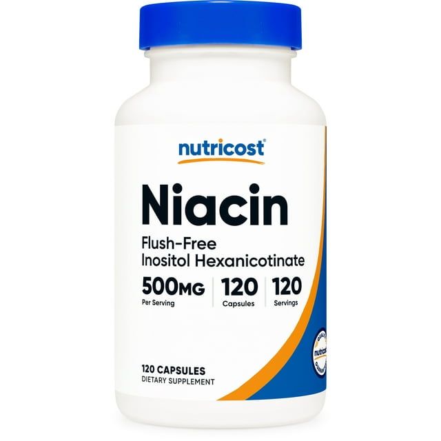 Nutricost Niacin (Flush Free) Inositol Hexanicotinate 500mg, 120 Capsules, Vitamin B3 Supplement