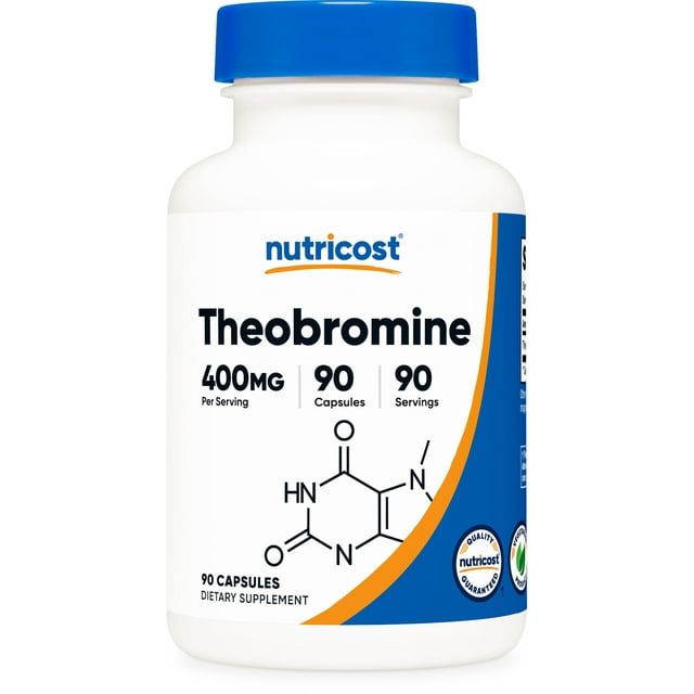 Nutricost Theobromine Capsules 400mg (90 Capsules) Gluten Free Supplement